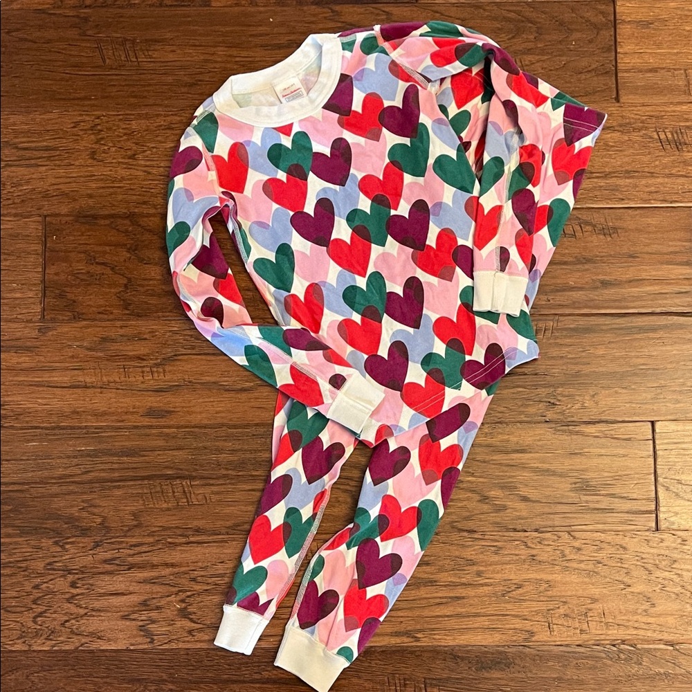 Hanna Andersson Multicolor Heart Kids Pajama Set size 8
